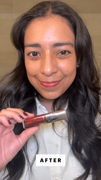 Foresto after applying the L'Oral Paris Hyaluron Lip Oil